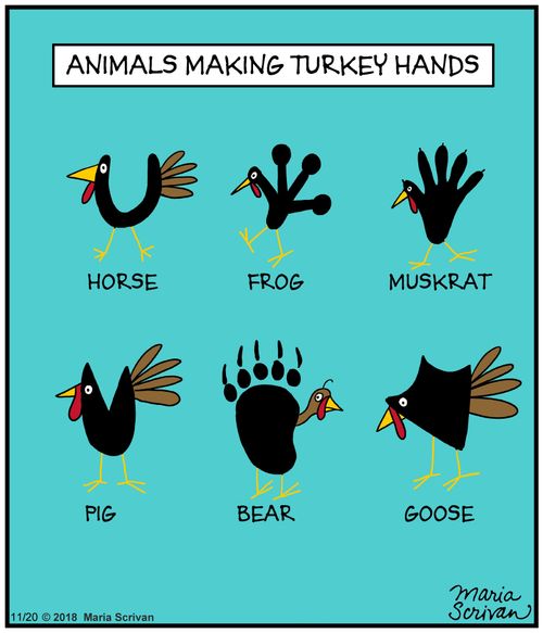 Animal making turkey hands