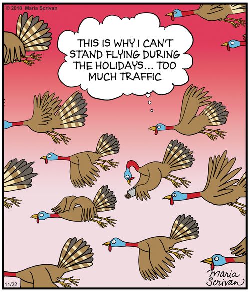 "This is why I can't stand flying during the holidays... too much traffic."