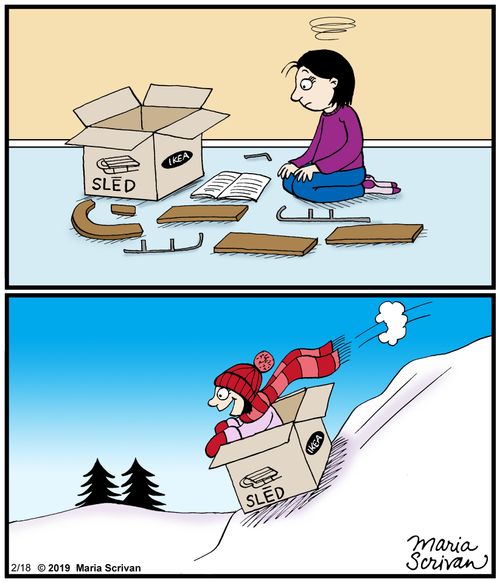 Child builds themselves a sled.