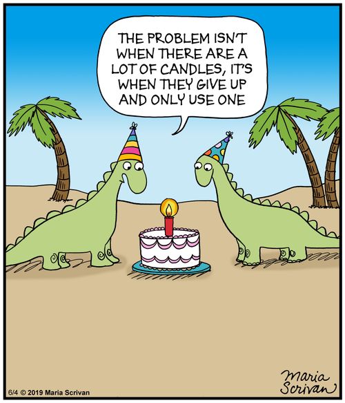 "The problem isn't when there are a lot of candles, it's when they give up and only use one."