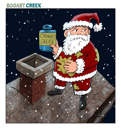 Chimney-Greasing Santa