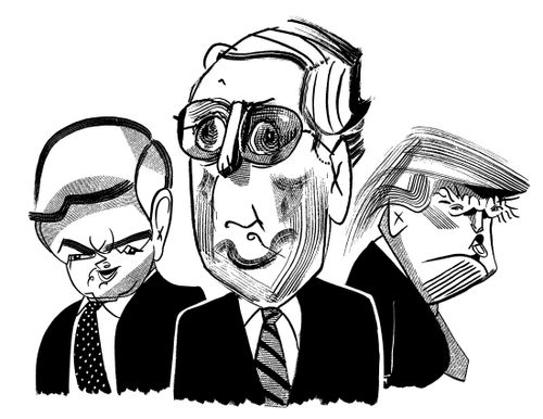 Newt Gingrich, Mitch McConnell and Donald Trump