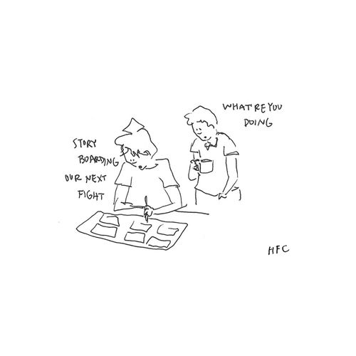 "Story boarding our next flight."