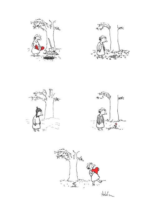 A woman buries her broken heart