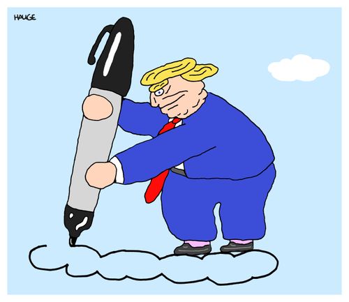 Trump with a giant Sharpie
