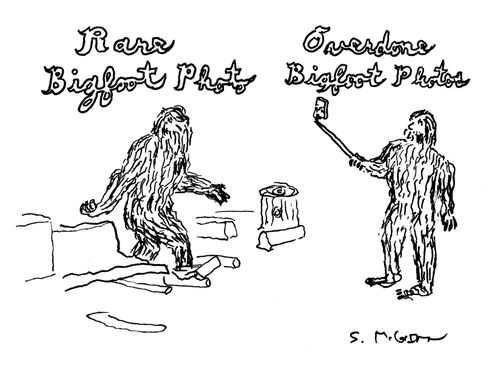 Rare Bigfoot photo. Overdone Bigfoot photo.
