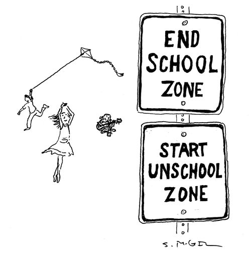 End school zone. Start unschool zone.