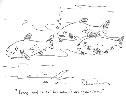 "Terry had to put his mom in an aquarium."