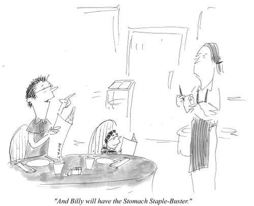 "And Billy will have the Stomach Stable-Buster."
