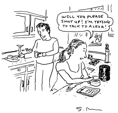 "Will you please shut up! I'm trying to talk to Alexa!"