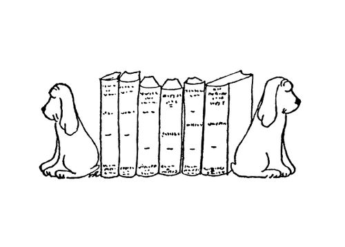 Dogs as bookends.