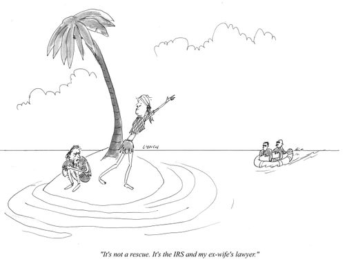 "It's not a rescue, it's the IRS and my ex-wife's lawyer."