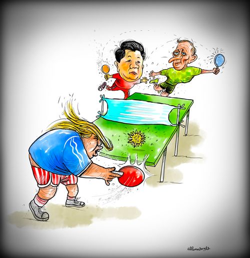 Trump plays coronavirus ping pong with Xi Jinping & Vladimir Putin..