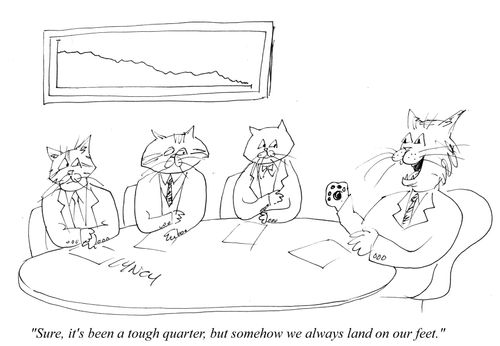 "Sure, it's been a tough quarter, but somehow we always land on our feet."