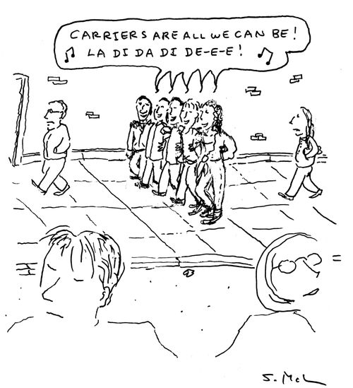 "Carriers are all we can be! La di da di de-e-e!"
