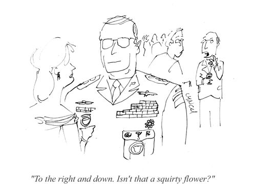 "To the right and down. Isn't that a squirty flower?"