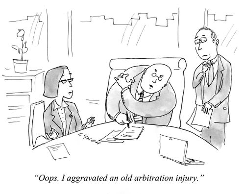 "Oops. I aggravated an old arbitration injury."