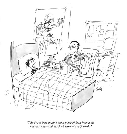 "I don't see how pulling out a piece of fruit from a pie necessarily validates Jack Horner's self-worth."