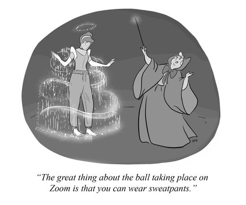 "The great thing about the ball taking place on Zoom is that you can wear sweatpants."