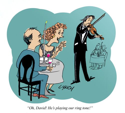 "Oh, David! He's playing our ring tone!"