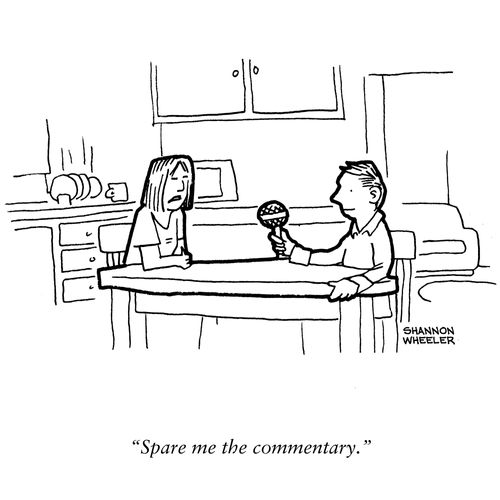"Spare me the commentary."