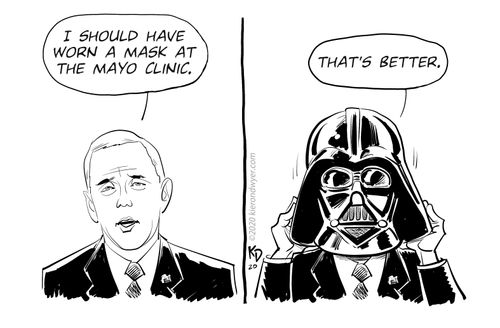 Darth Veeper: Pence finally wearing his mask