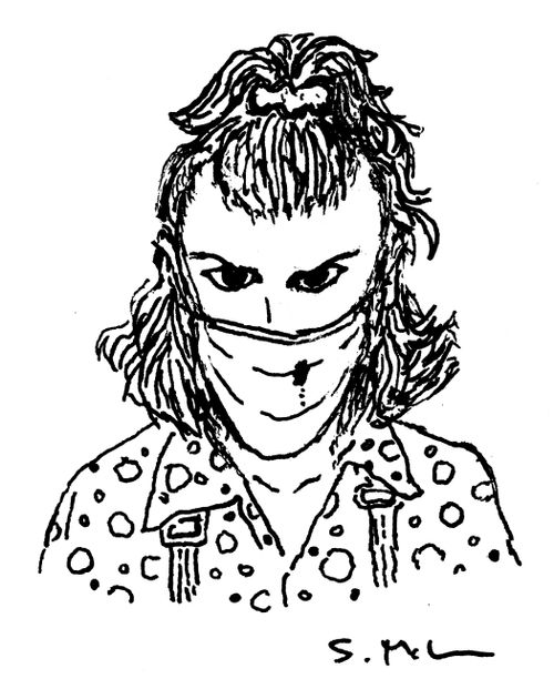 Eleven/Millie Bobby Brown with face mask 