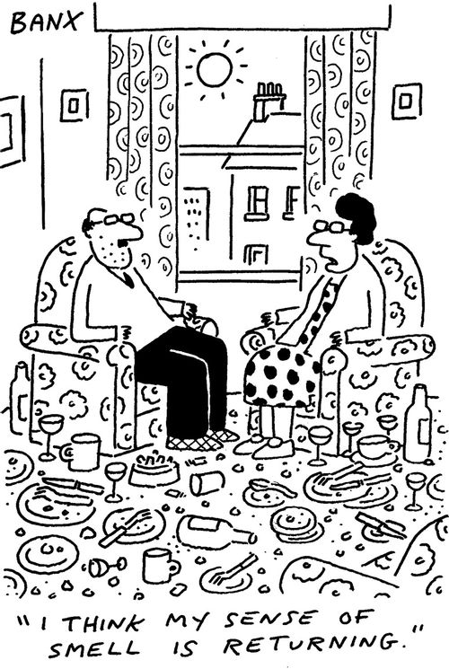 "If think my sense of smell is returning."