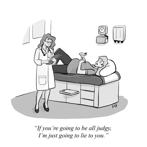 "If you're going to be all judgy, I'm just going to lie to you."