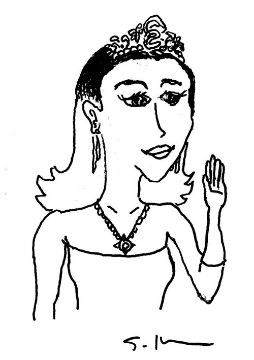 Princess with dark roots showing 