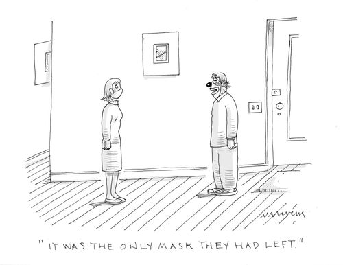 "It was the only mask they had left."