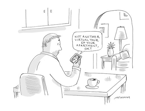"Not another virtual tour of your apartment, OK?"