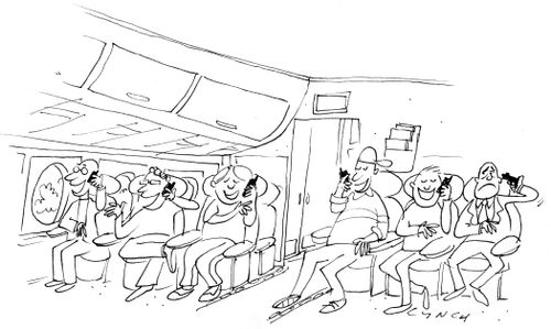 A man gives up in a phone addicted world