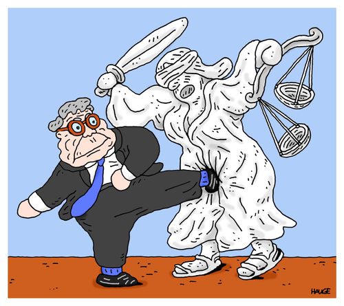 Bill Barr kicks Lady Justice