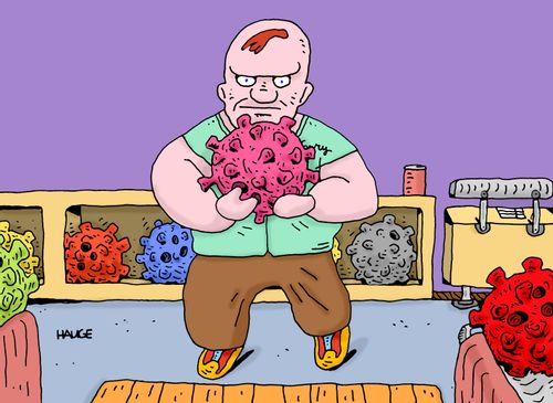 Coronavirus bowling ball