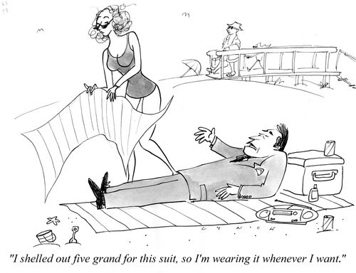 "I shelled out five grand for this suit, so I'm wearing it whenever I want."