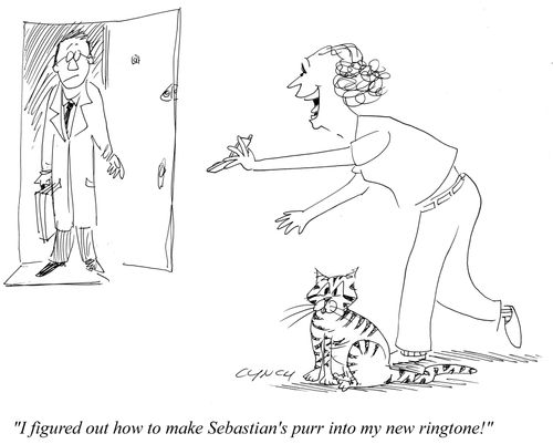 "I figured out how to make Sebastian's purr into my new ringtone!"