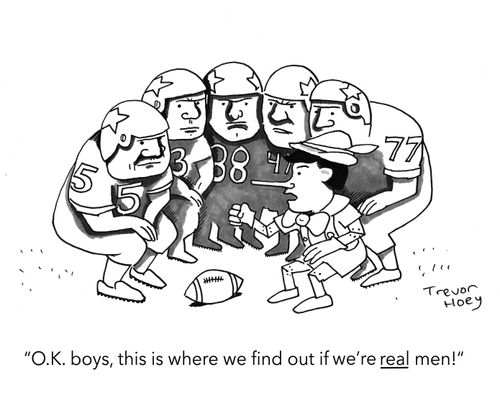 "O.K. boys, this is where we find out if we're REAL men!"