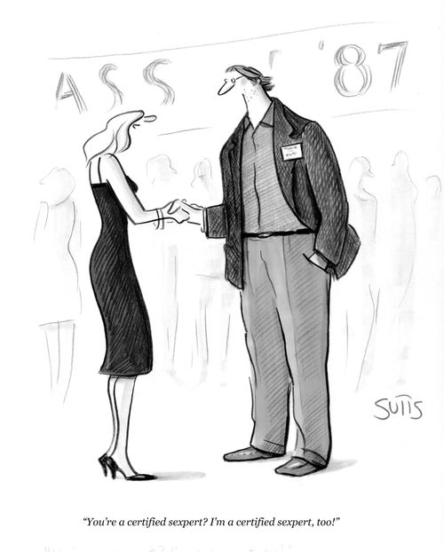 "You're a certified sexpert? I'm a certified sexpert, too!"