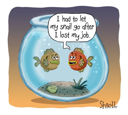 "I had to let my snail go after I lost my job."