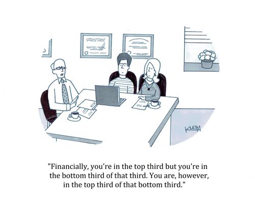 "Financially, you're in the top third but you're in the bottom third of that third. You are, however, in the top third of that bottom third?"