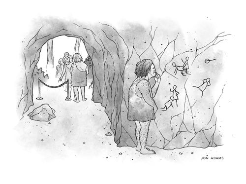 A caveman looks at erotic paintings
