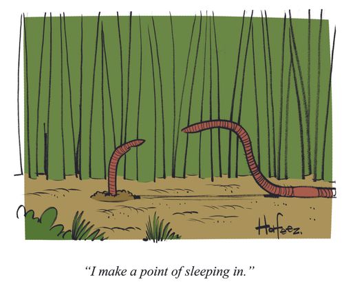 "I make a point of sleeping in."