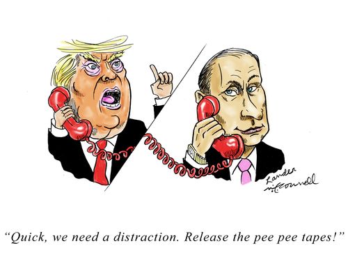 "Quick, we need a distraction. Release the pee pee tapes!"