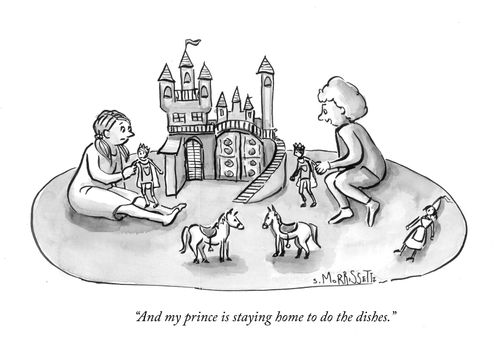"And my prince is staying home to do the dishes."