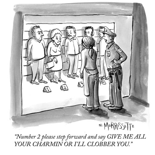 "Number 2 please step forward and say GIVE ME ALL YOUR CHARMIN OR I'LL CLOBBER YOU."