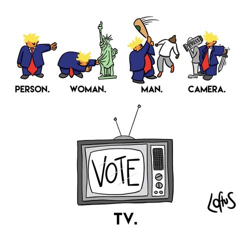 Person, woman, man, camera, TV