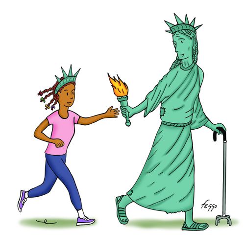 Lady Liberty Passing the Torch