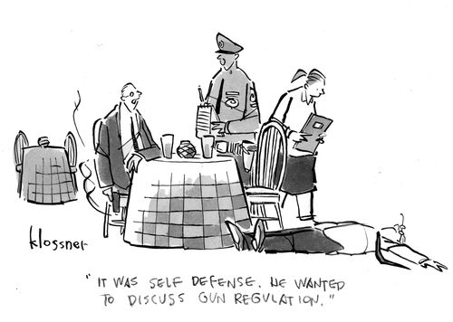 "It was self defense. He wanted to discuss gun regulation."