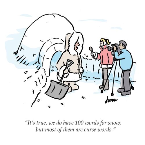 "It's true, we do have 100 words for snow, but most of them are curse words."